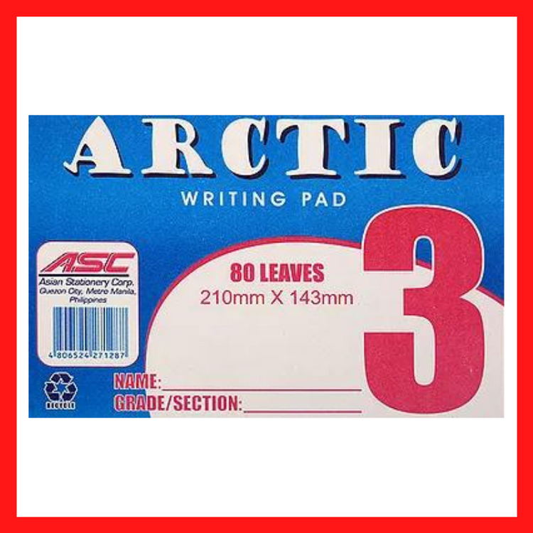 Arctic Grade 3 Writing Pad Paper | 80 Leaves | School Supplies | COD