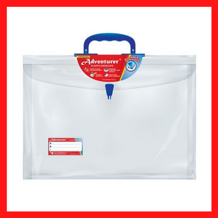 Adventurer Expanding Plastic Envelope | With Handle | File Envelopes | File Organizer | COD