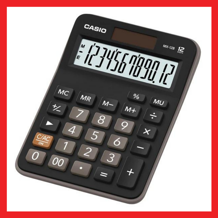 Casio Calculator | MX - 12B | Black | 12 Digits | Two Way Power | Calculator | COD