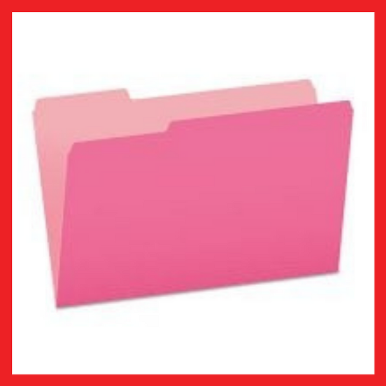 Colored File Folder | Long | Short | Pink | Yellow | Blue | Green | Red | Folders | COD