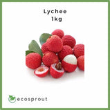 red lychee for delivery close up photo with open seed