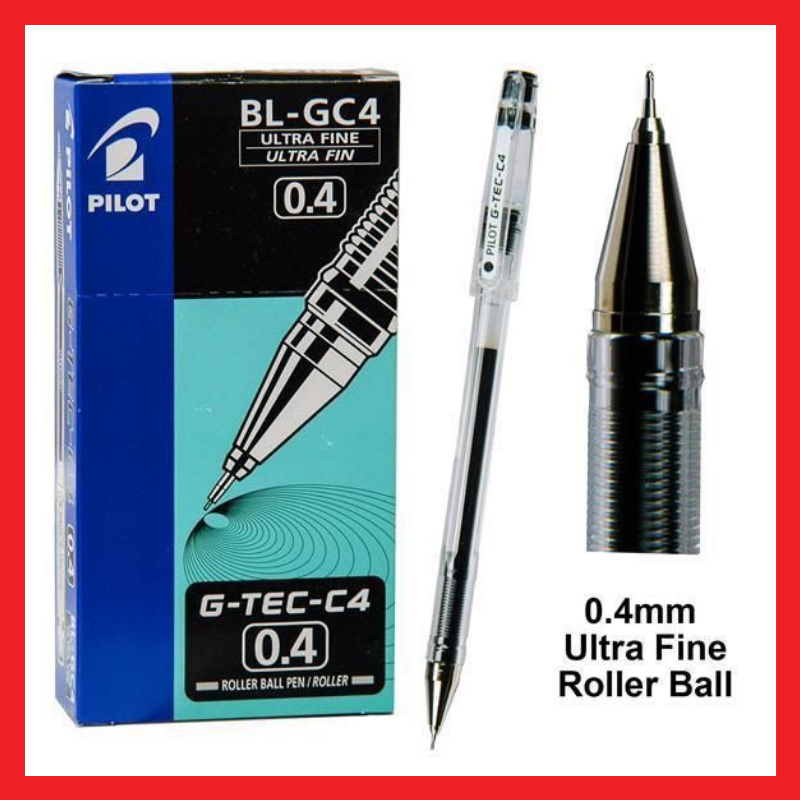 Pilot G-Tec Roller Ball Pen | Black | Blue | C-4 | 0.4mm | Office Supplies | COD