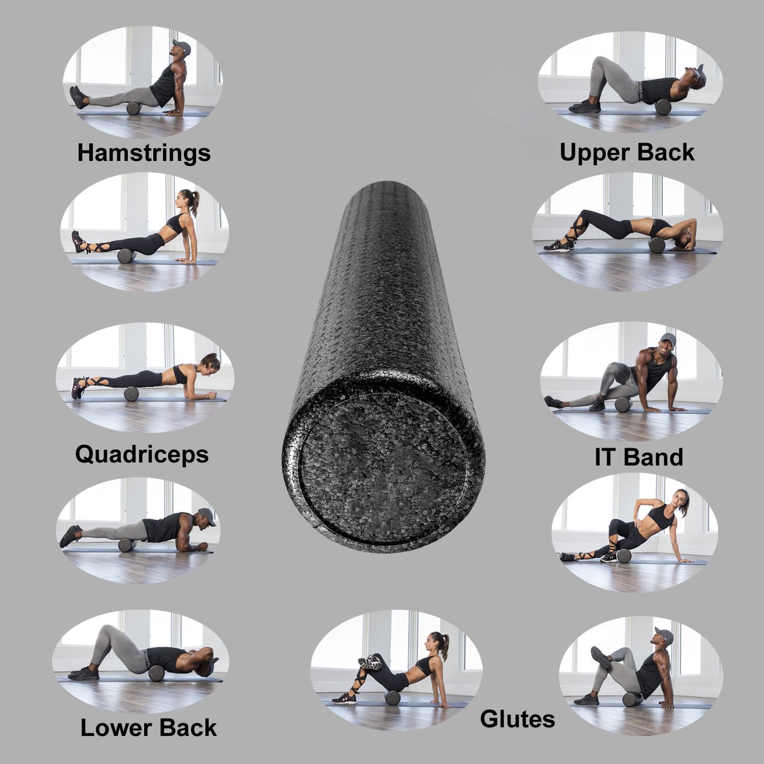 Yoga | Pilates | FOAM | ROLLER EVA 90cm Long Block Column | Massage Therapeutic Foams Roll Exercise