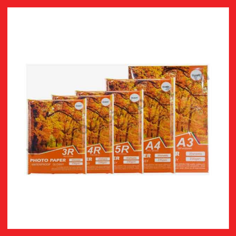 Quaff Photo Paper | 3R | 4R | Glossy | Waterproof | Paper Prints | Per Pack | COD
