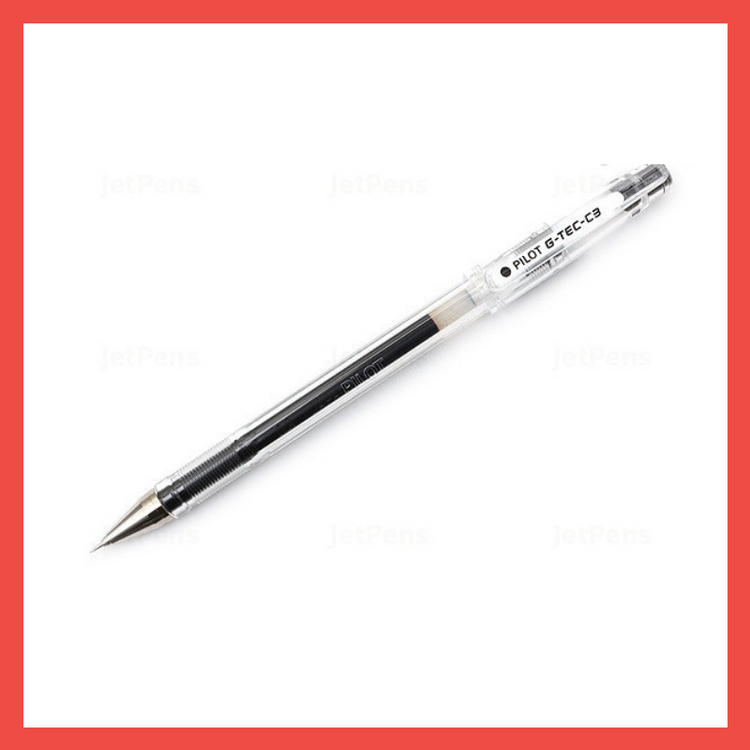 Pilot® G-TEC-C Ultra Gel Pen, Stick, Extra-Fine 0.4 mm, Black Ink,  Clear/Black Barrel, Dozen