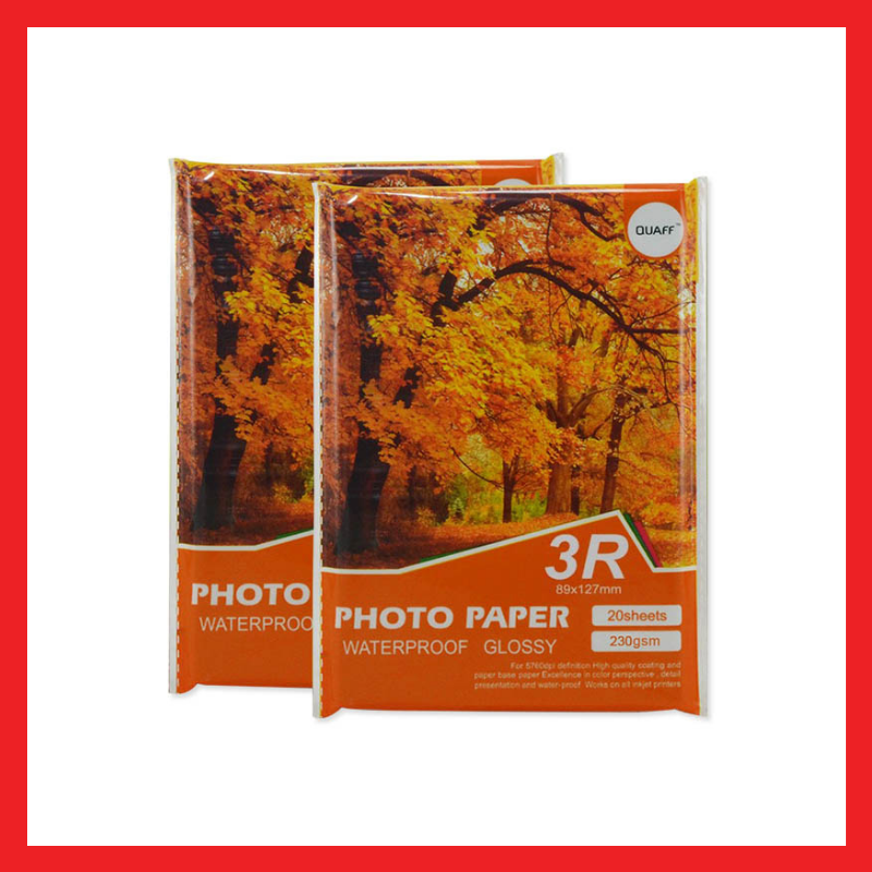 Quaff Photo Paper | 3R | 4R | Glossy | Waterproof | Paper Prints | Per Pack | COD