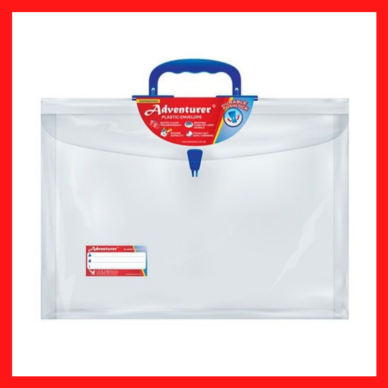 Adventurer Expanding Plastic Envelope | With Handle | File Envelopes | File Organizer | COD