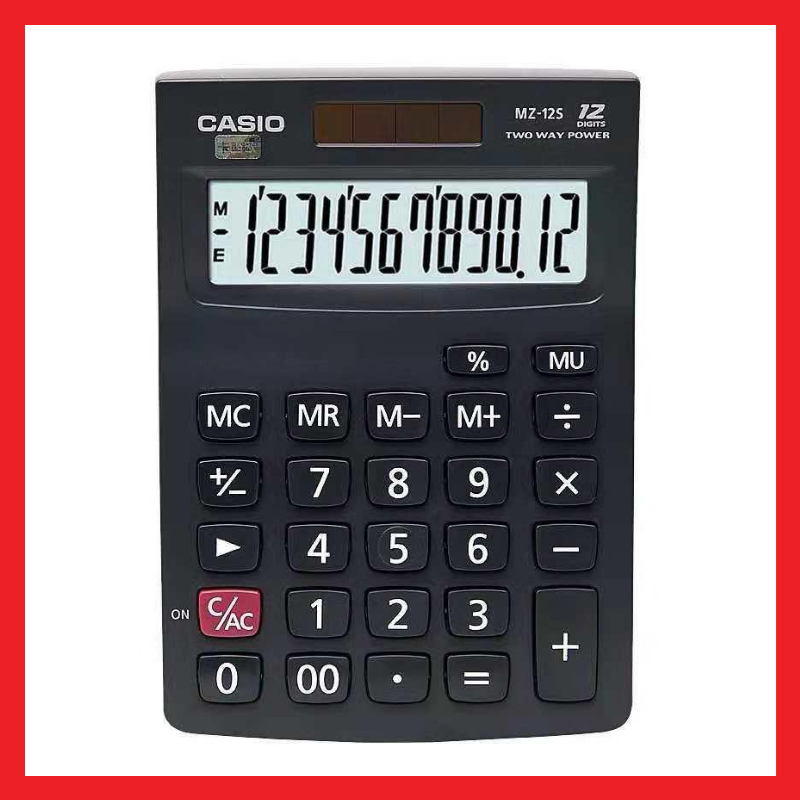 Casio Calculator | MZ-12S | Black | 12Digits | Two Way Power | Calculator | COD