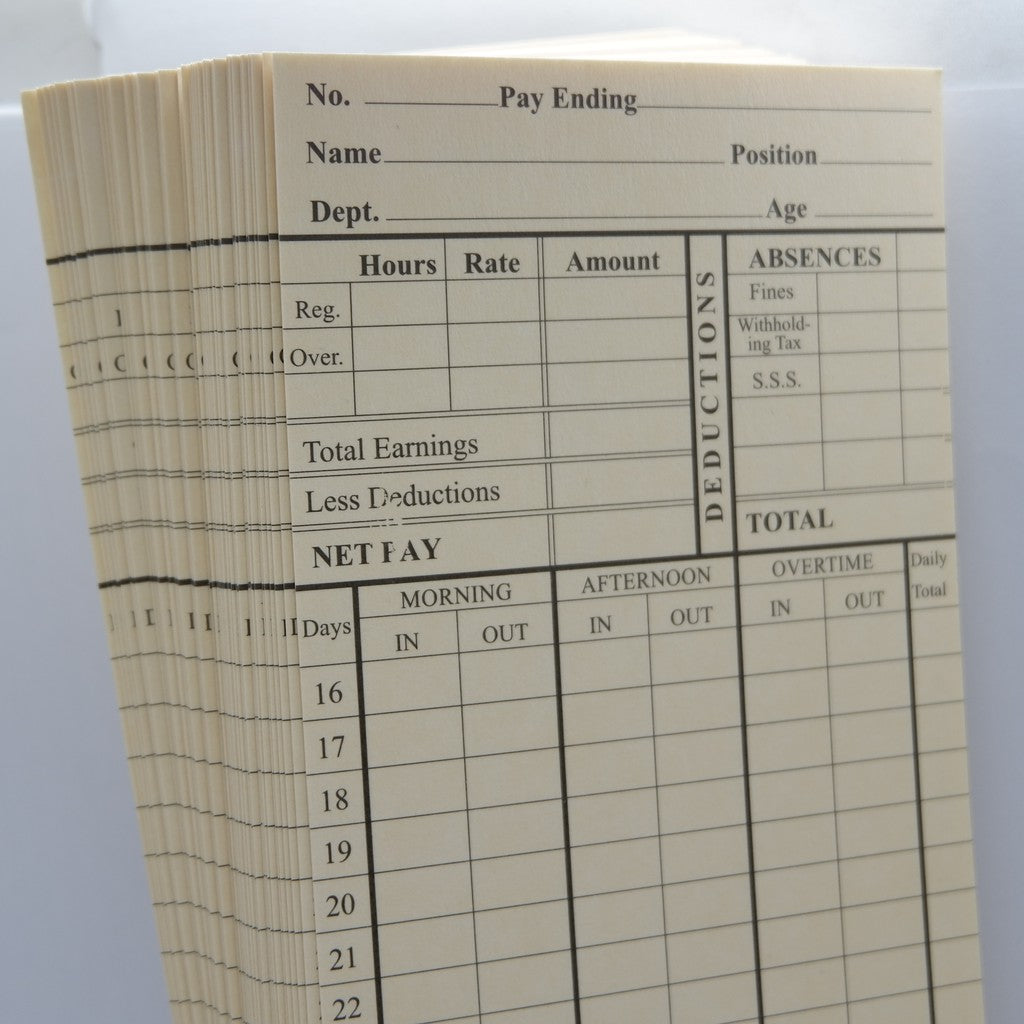 Time Card | Per Pack (100pcs)