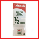 Atlantic Quiz Pad Paper | 1/2 Lengthwise | 50 Leaves | Pad Paper | COD
