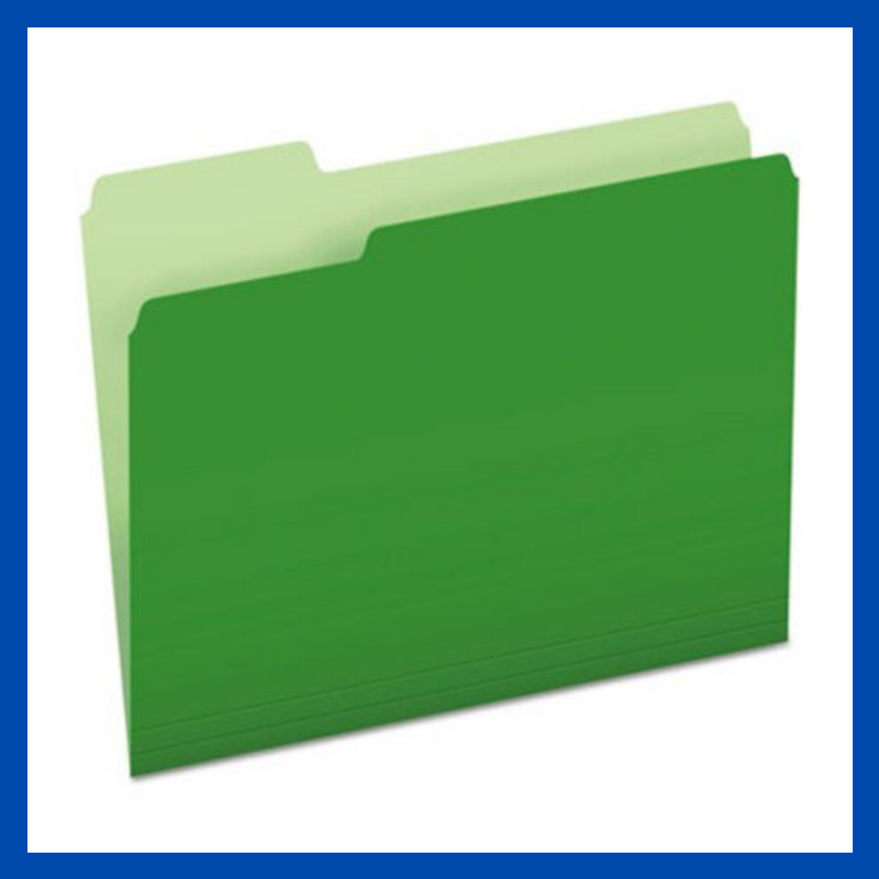 Colored File Folder | Long | Short | Pink | Yellow | Blue | Green | Red | Folders | COD