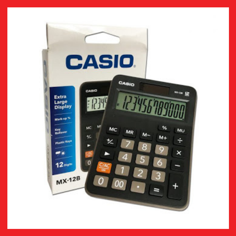 Casio Calculator | MX - 12B | Black | 12 Digits | Two Way Power | Calculator | COD